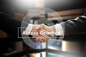 Access Granted Anytime Available Businessman working at office d