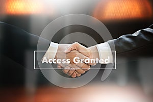 Access Granted Anytime Available Businessman working at office d