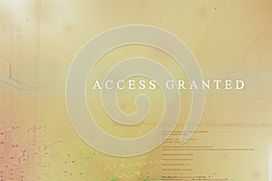 `Access granted` at computer system screen
