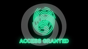 access granted .fingerprint scan and grant access animated fingerprint scan