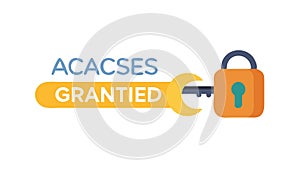 Access Granted Key Padlock Icon, Security and Authorization, vector design Generative AI