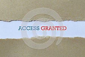 Access granted on paper