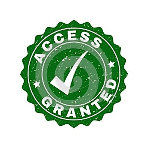 Access Granted Scratched Stamp with Tick