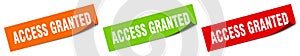 access granted sticker. access granted square isolated sign.