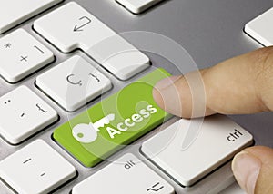 Access - Inscription on Green Keyboard Key