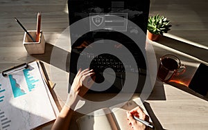 Access, login and password input window. Internet, networking and cyber security concept.