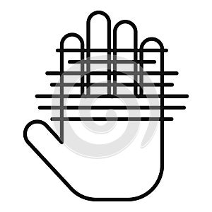 Access palm icon outline vector. Scanning verification