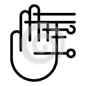 Access palm scanning icon outline vector. Biometric recognition