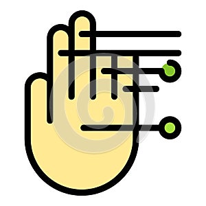 Access palm scanning icon vector flat