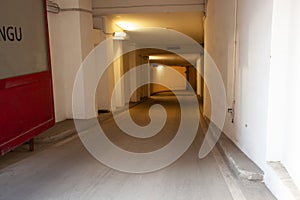 An access ramp to an underground car park