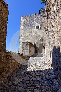 Access ramp to the watchtower of the medieval Castle of Castelo de Vide.