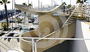 Access stairway to Port Olimpic in Barcelona