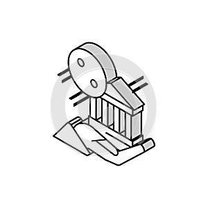 access to bank loans, funds and guarantee programs isometric icon vector illustration