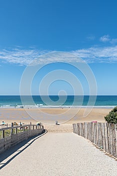 Access to the beach of Biscarrosse, France