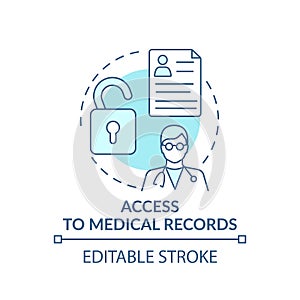 Access to medical records concept icon