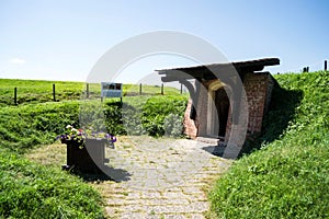 Access tunnel to the artillery platform