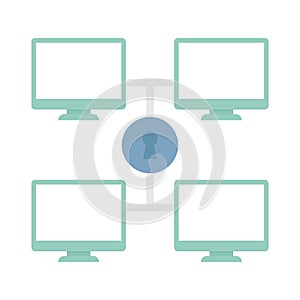 Accessed network Flat Vector icon which can easily modify or edit