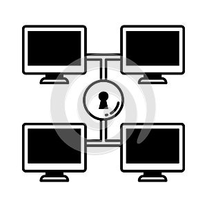 Accessed network half glyph vector icon which can easily modify or edit photo