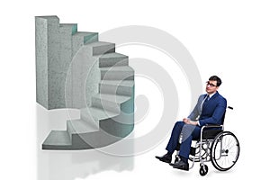 The accessibility concepth with wheelchair for disabled