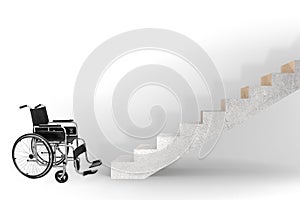 The accessibility concepth with wheelchair for disabled