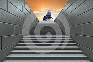 The accessibility concepth with wheelchair for disabled