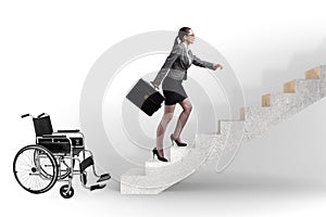 The accessibility concepth with wheelchair for disabled