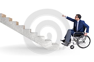 The accessibility concepth with wheelchair for disabled