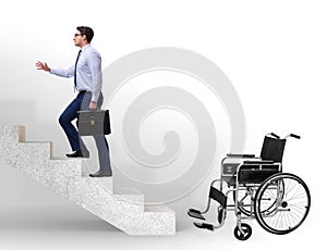 Accessibility concepth with wheelchair for disabled