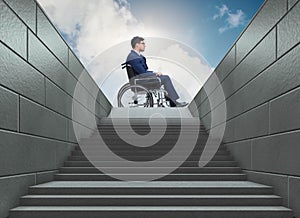 Accessibility concepth with wheelchair for disabled