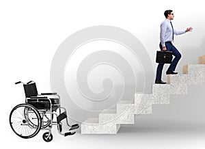 Accessibility concepth with wheelchair for disabled