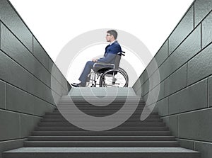 Accessibility concepth with wheelchair for disabled