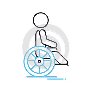 accessibility for disabled line icon, outline symbol, vector illustration, concept sign
