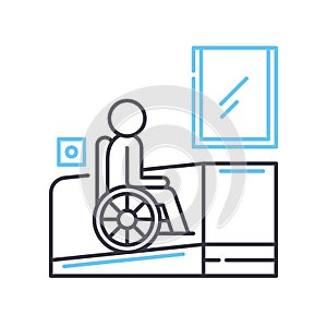 accessibility for disabled line icon, outline symbol, vector illustration, concept sign