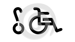 Accessibility icon person in wheelchair user friendly graphic , vector design Generative AI photo