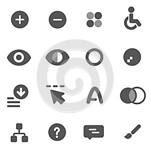 Accessibility icons and color correction