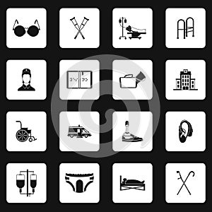 Accessibility icons set, simple style