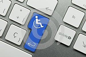 Accessibility - Inscription on Blue Keyboard Key