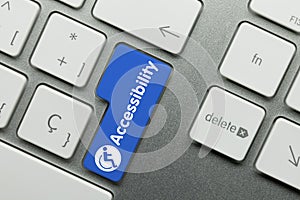 Accessibility - Inscription on Blue Keyboard Key