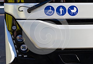 Accessibility mobility symbols on the bus