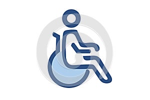 Accessibility Sign - Outline Icon stock illustration.