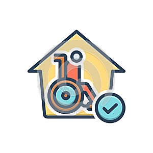 Color illustration icon for Accessible, obtainable and readily photo