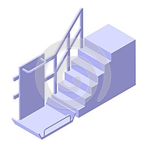 Accessible stairs icon isometric vector. Wheelchair environment