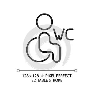 Accessible toilet pixel perfect linear icon