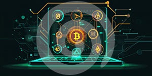 A Digital Currency Wallet Accessed on Laptop for Smooth Crypto Transactions and Management photo