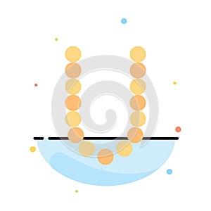 Accessories, Beauty, Lux, Necklets Abstract Flat Color Icon Template