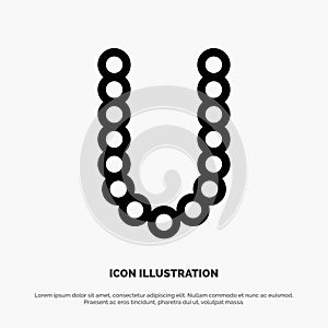 Accessories, Beauty, Lux, Necklets Line Icon Vector