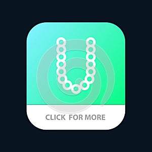 Accessories, Beauty, Lux, Necklets Mobile App Button. Android and IOS Line Version