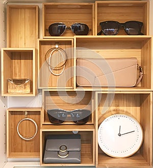 Accessories display cabinet in modern house or shopping mall