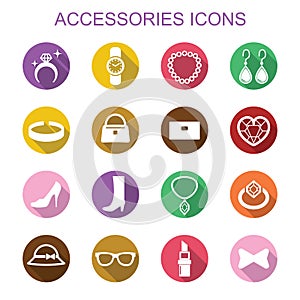 Accessories long shadow icons