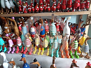 Accessories of wooden duck dolls in Tegallalang Village of Gianyar Regency of Bali